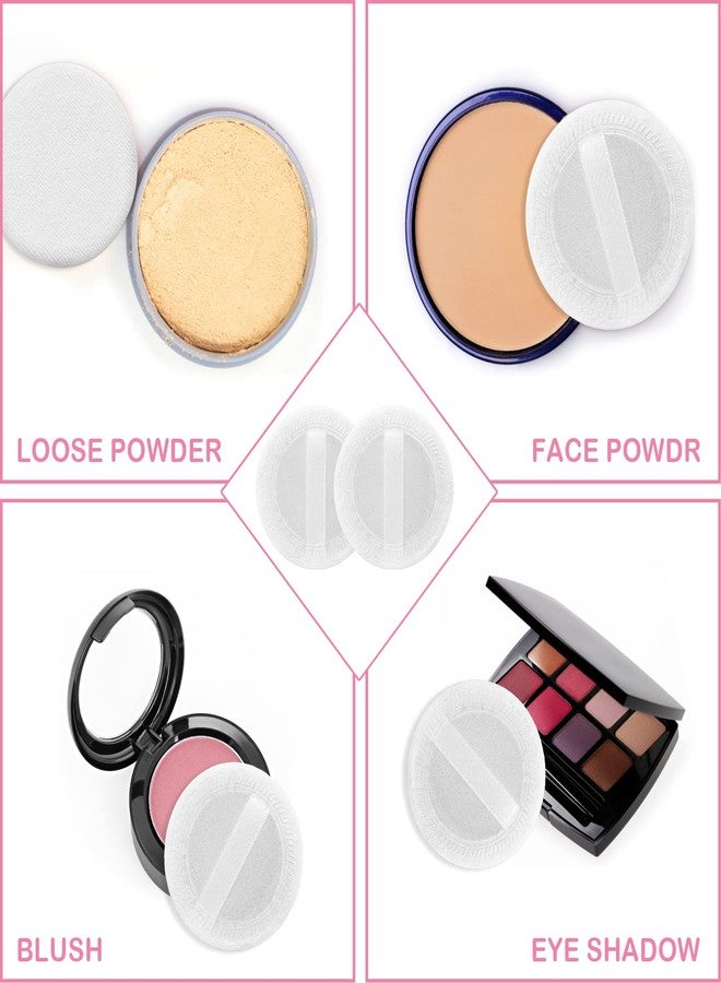Sibba Loose Powder Puff 12 Pieces Round Velour Face Makeup Compact Body Container Setting Pressed Blending Foundation Cream Make Up Ribbon Strap Sponge Cushion Applicator (White) - Image 3